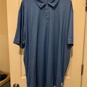 Drake Blue Polo Shirt with Dog and Duck Print